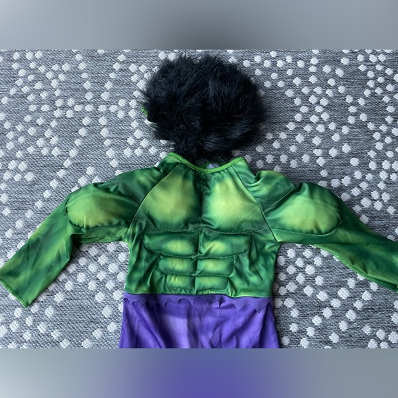 Marvel Hulk Super Hero Costume Wig Hair HULK Smash Hands Halloween Infant 12 24 - Picture 4 of 14